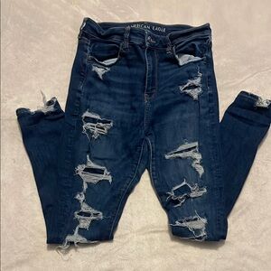 American Eagle Outfitters Women's Distressed Blue Jeans